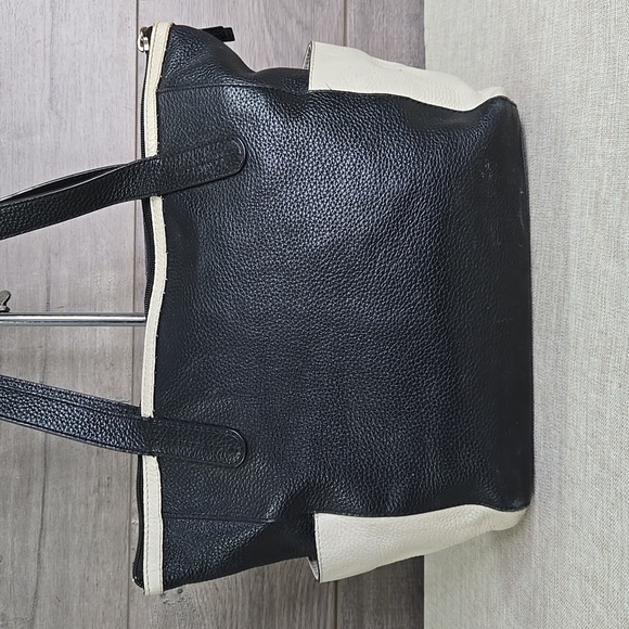 Fossil Black and White Pebble Leather Tote Shoulder Bag - Picture 4 of 14